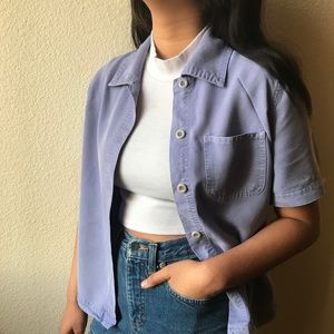 A lavender button down